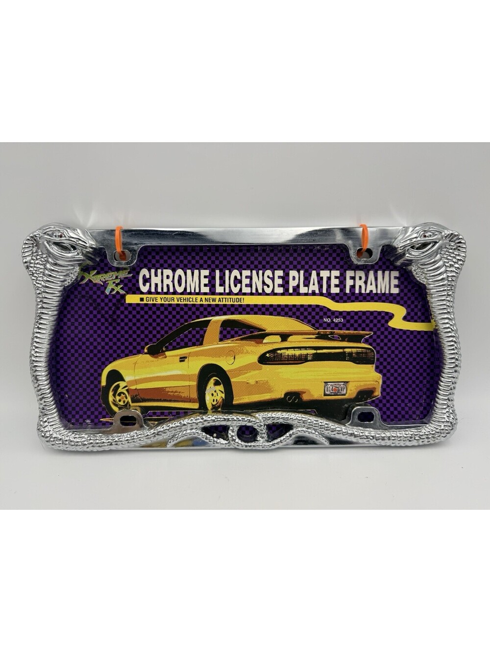 Xtreme FX Snake Chrome License Plate Frame New